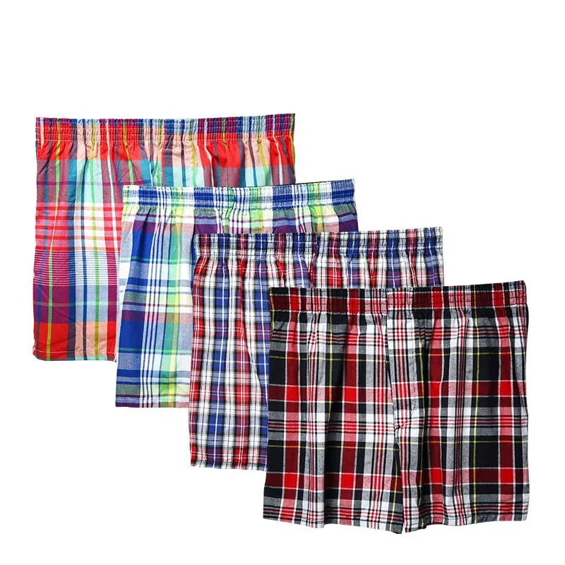 4 pack Underwear Men Boxers Loose Shorts Men's Big  Shorts Boxer Cotton Home Underpants Underwear