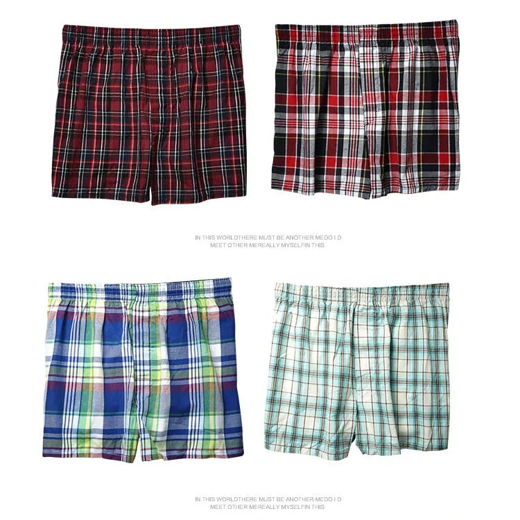 4 pack Underwear Men Boxers Loose Shorts Men's Big  Shorts Boxer Cotton Home Underpants Underwear