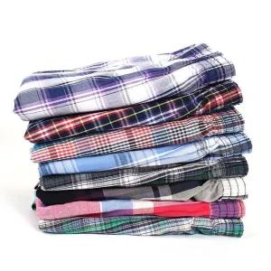 5 Pack Men's Thin Summer Underwear Cotton Plus Size Breathable Plaid Flexible Shorts Boxer Male Underpants