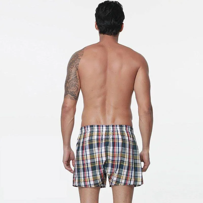 5 Pack Men's Thin Summer Underwear Cotton Plus Size Breathable Plaid Flexible Shorts Boxer Male Underpants