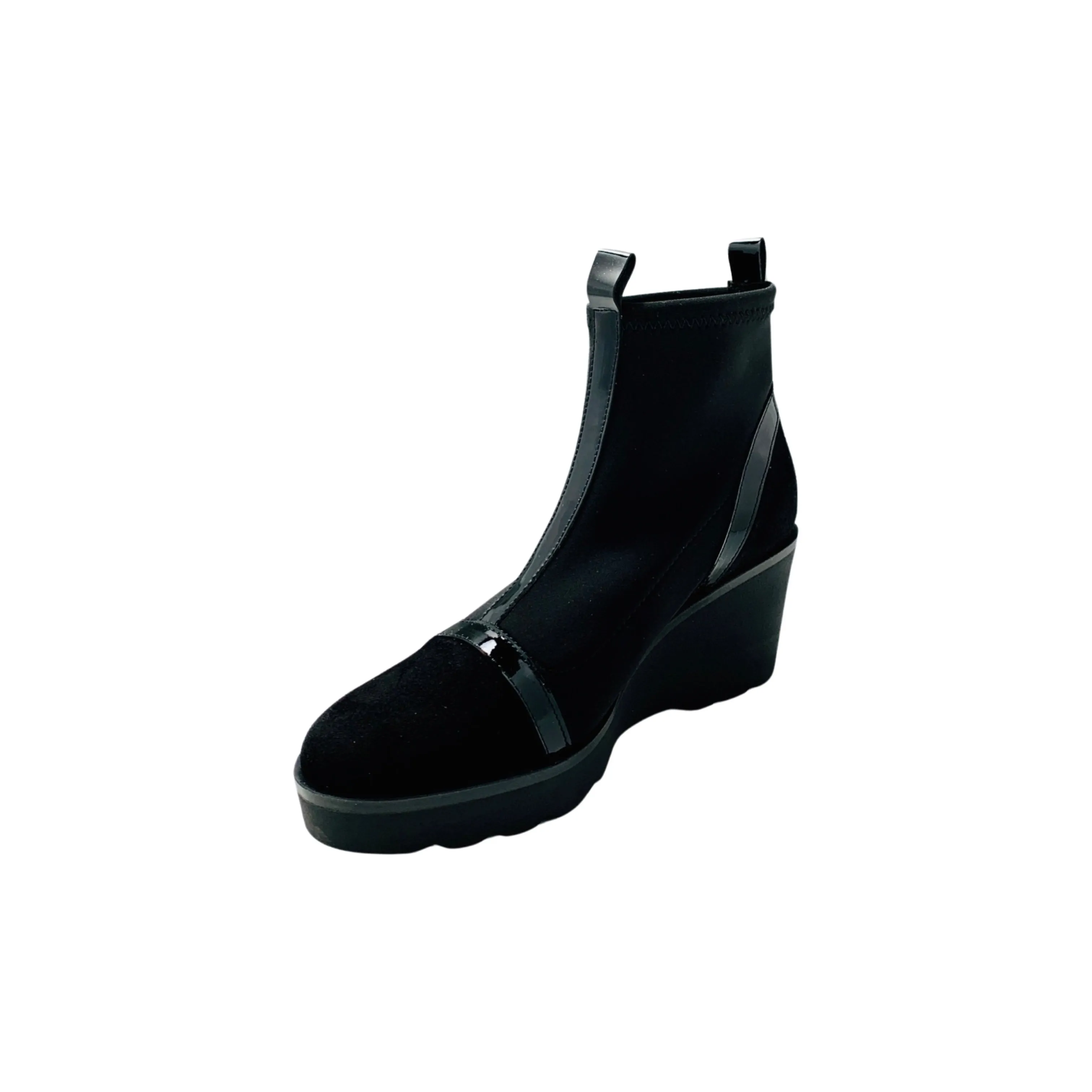 9754 Black Wedge Stretch Bootie