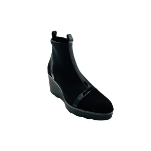 9754 Black Wedge Stretch Bootie