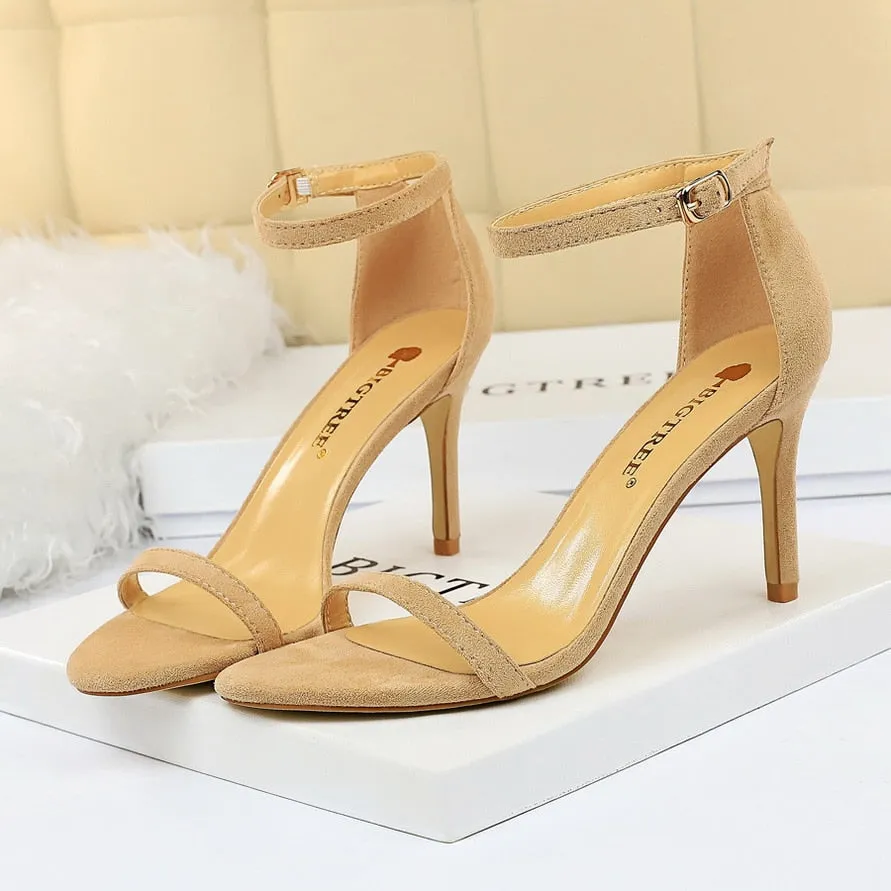 Amozae-Women Size 40 Extreme 11cm High Heels Fetish Sandals Female Gladiator Classic Strap Shoes Lady Scarpins Nude Platform Pumps