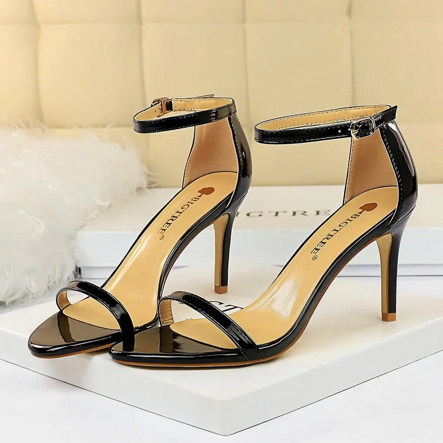 Amozae-Women Size 40 Extreme 11cm High Heels Fetish Sandals Female Gladiator Classic Strap Shoes Lady Scarpins Nude Platform Pumps