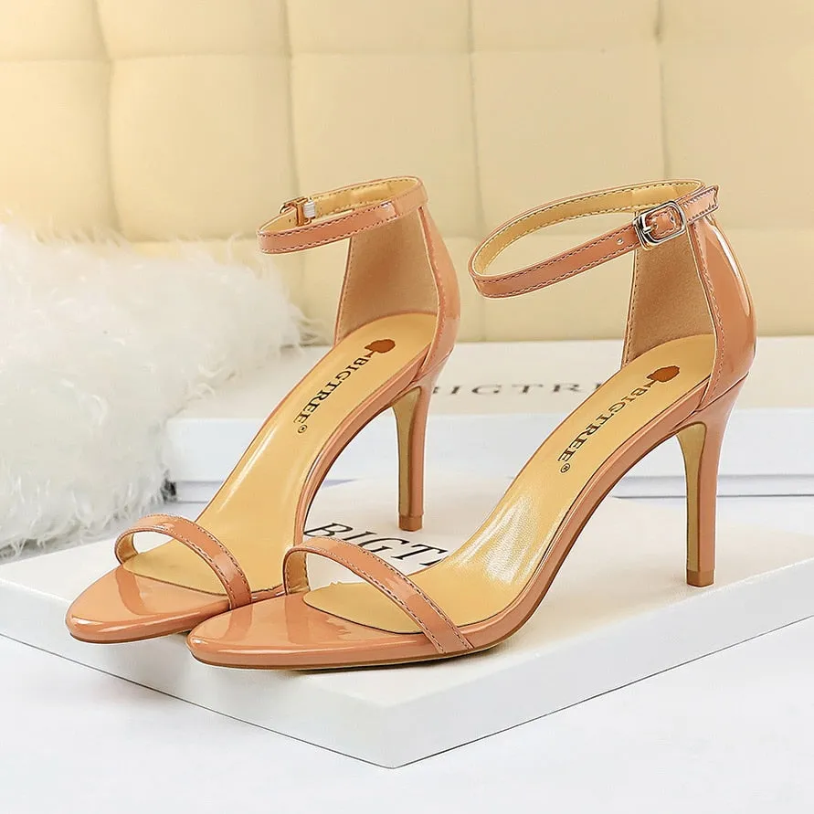 Amozae-Women Size 40 Extreme 11cm High Heels Fetish Sandals Female Gladiator Classic Strap Shoes Lady Scarpins Nude Platform Pumps