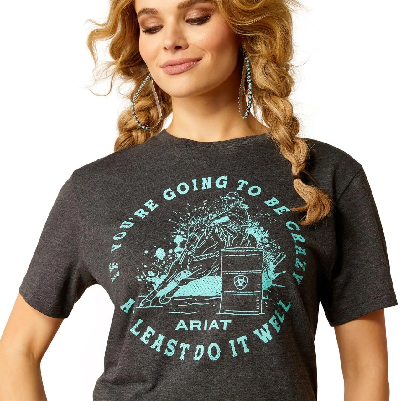 Ariat Women's Barrel Beauty T-Shirt, Charcoal Heather