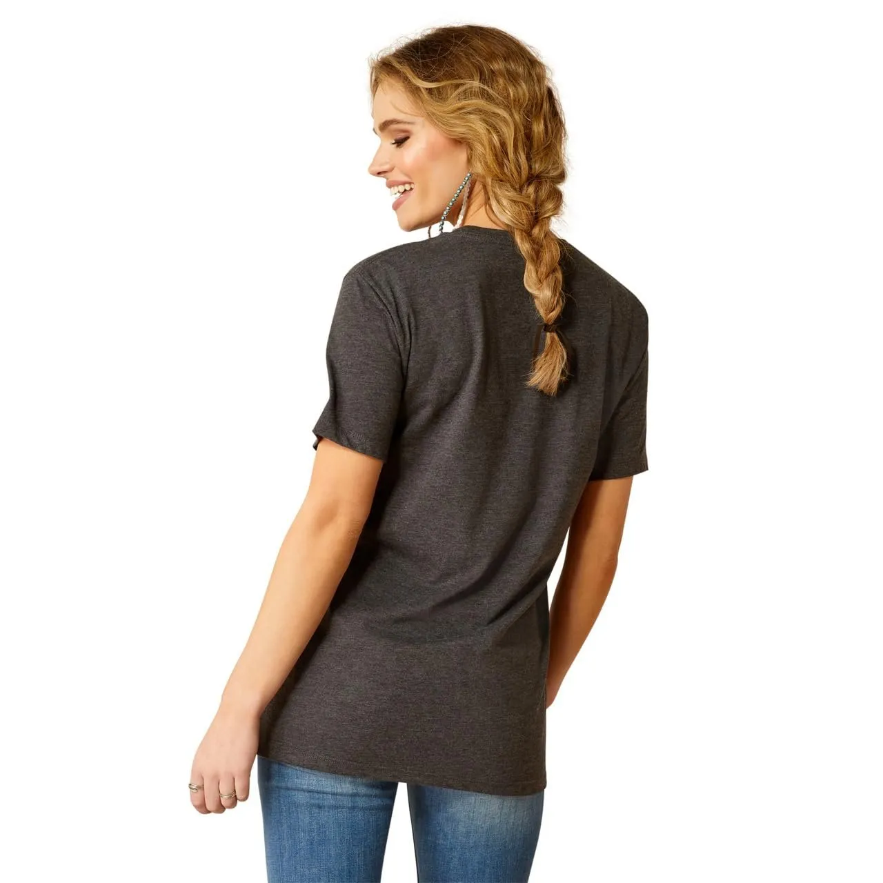 Ariat Women's Barrel Beauty T-Shirt, Charcoal Heather