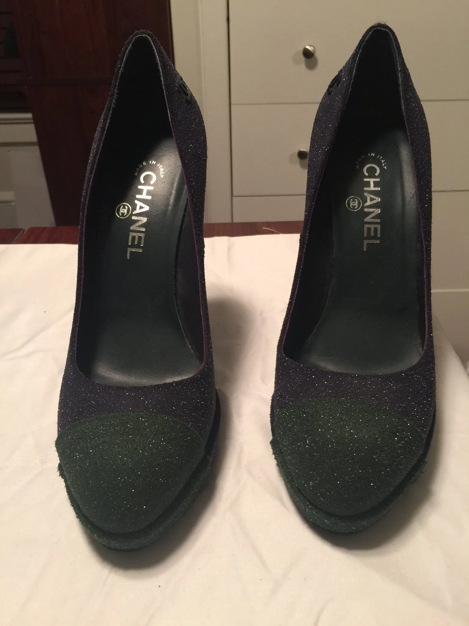 Authentic Chanel Pumps! (Blue/Green)