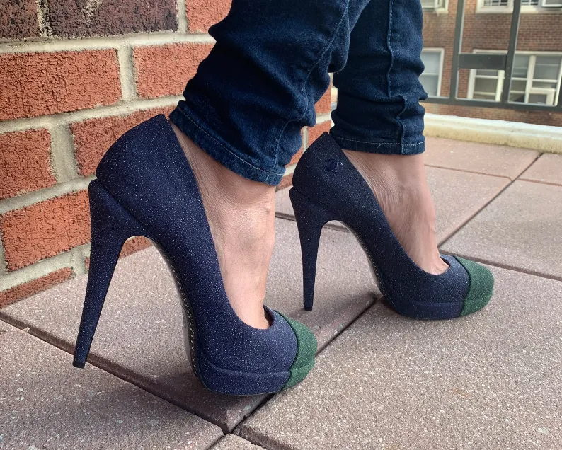 Authentic Chanel Pumps! (Blue/Green)