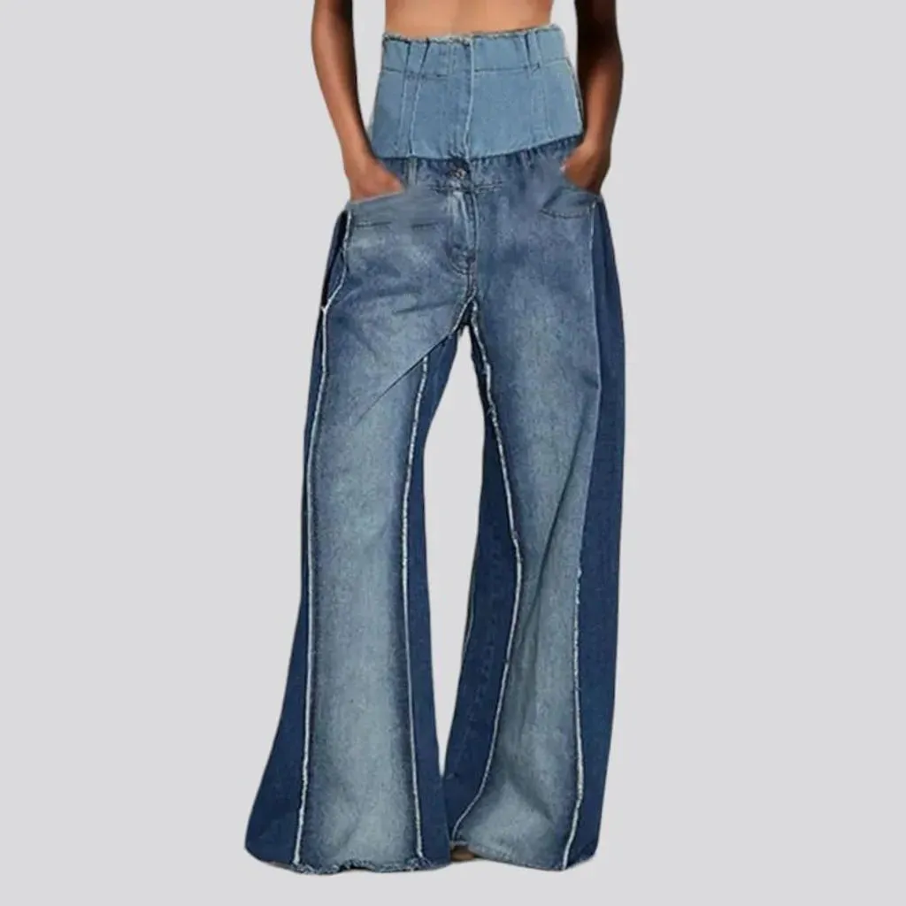 Baggy ultra-high-waist jeans for women