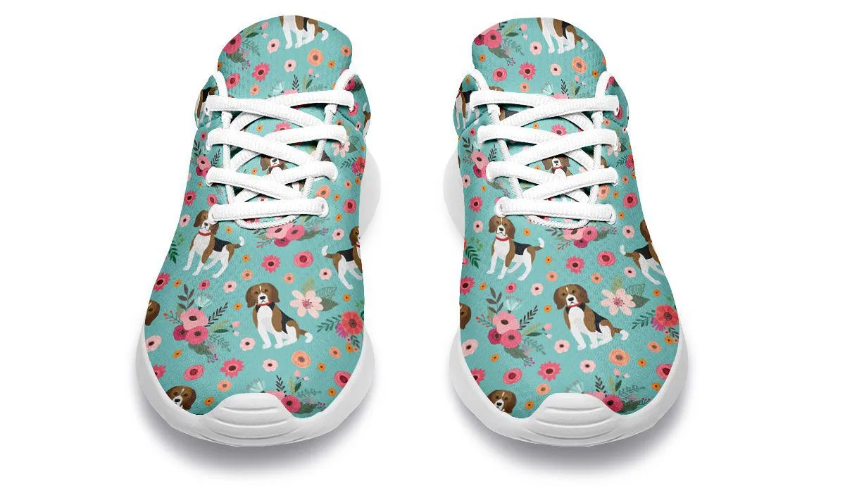 Beagle Flower Athletic Sneakers