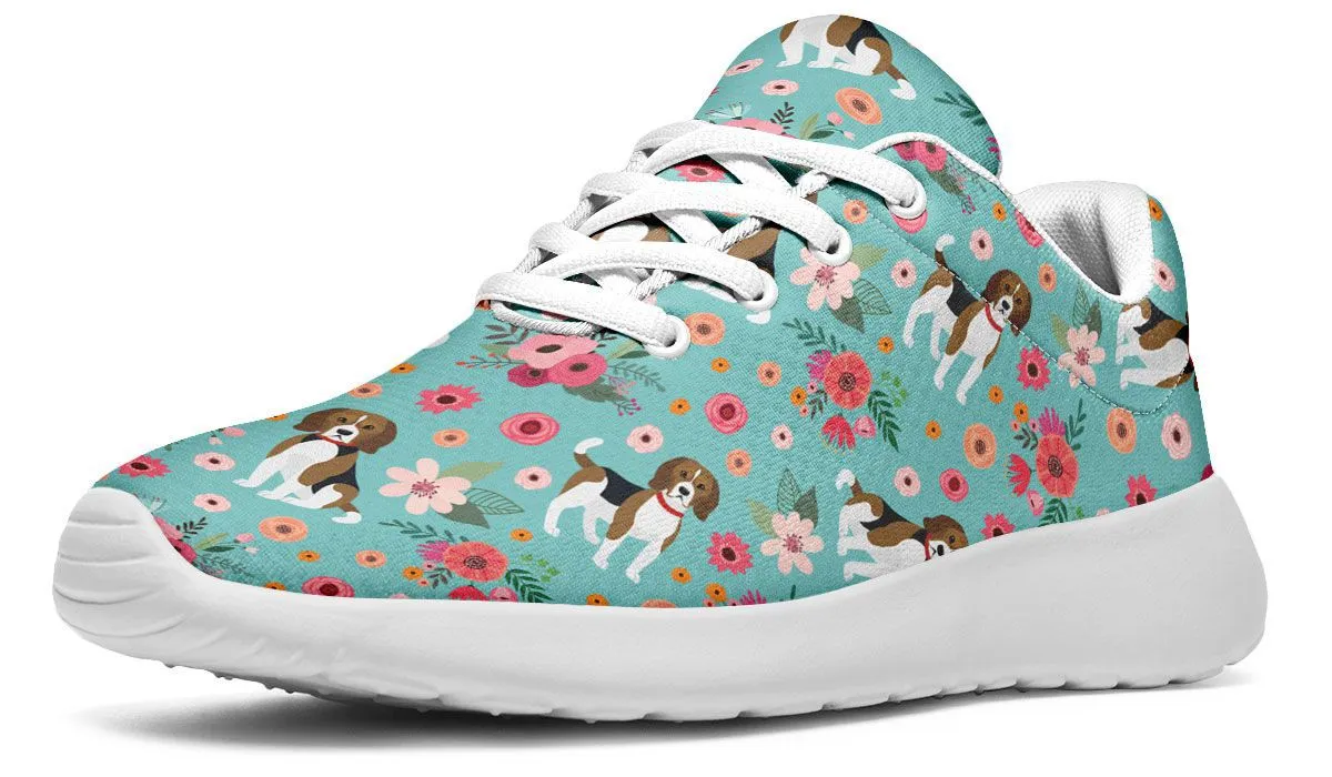 Beagle Flower Athletic Sneakers