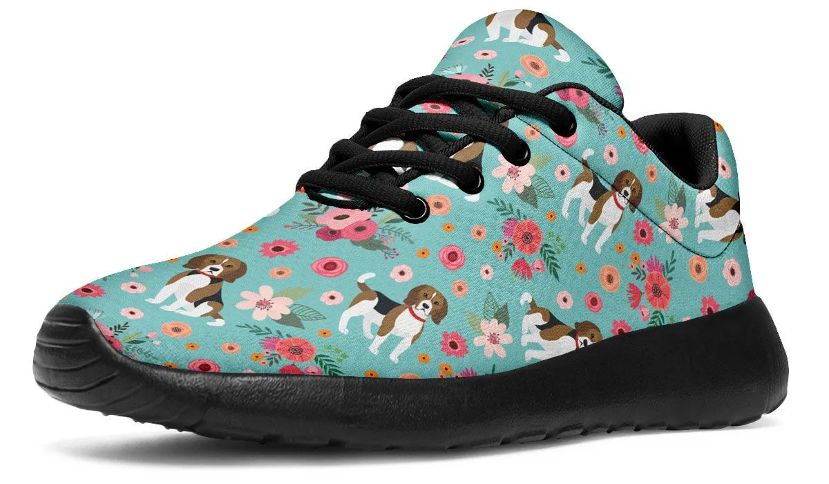 Beagle Flower Athletic Sneakers