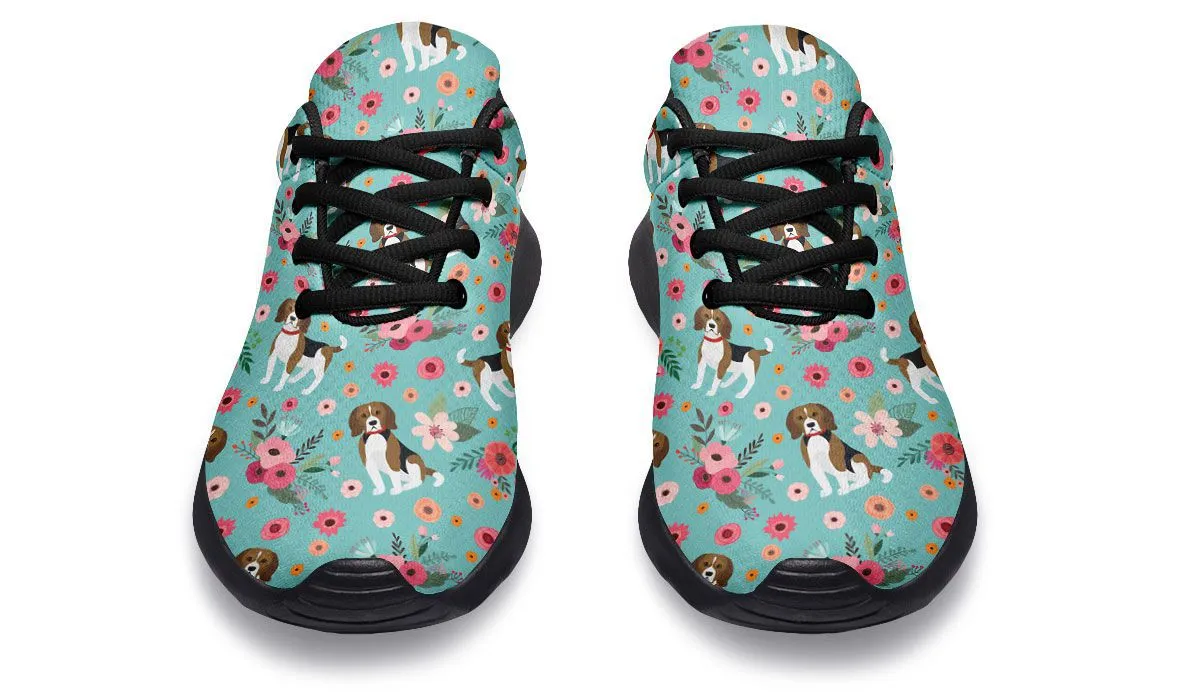 Beagle Flower Athletic Sneakers