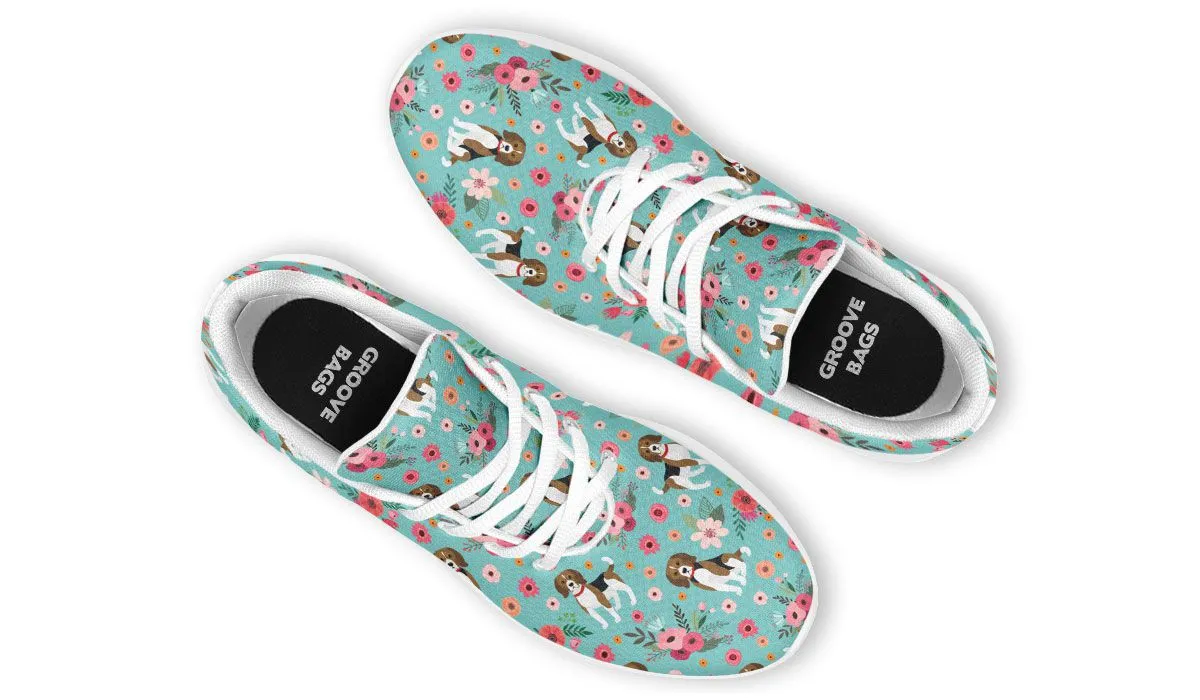 Beagle Flower Athletic Sneakers