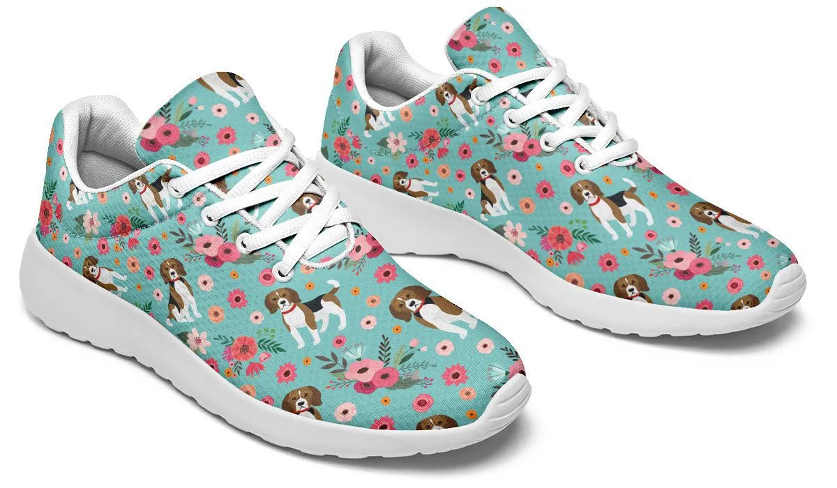 Beagle Flower Athletic Sneakers