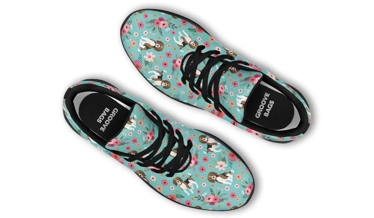 Beagle Flower Athletic Sneakers