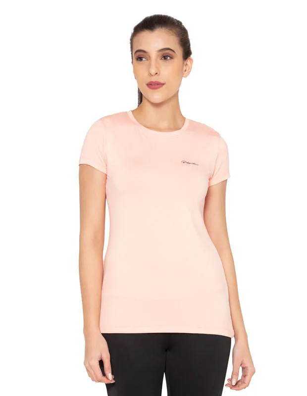 Bodyactive Women Round neck Half Sleeve Viscose T-shirt in 1pcs-TS83-PCH