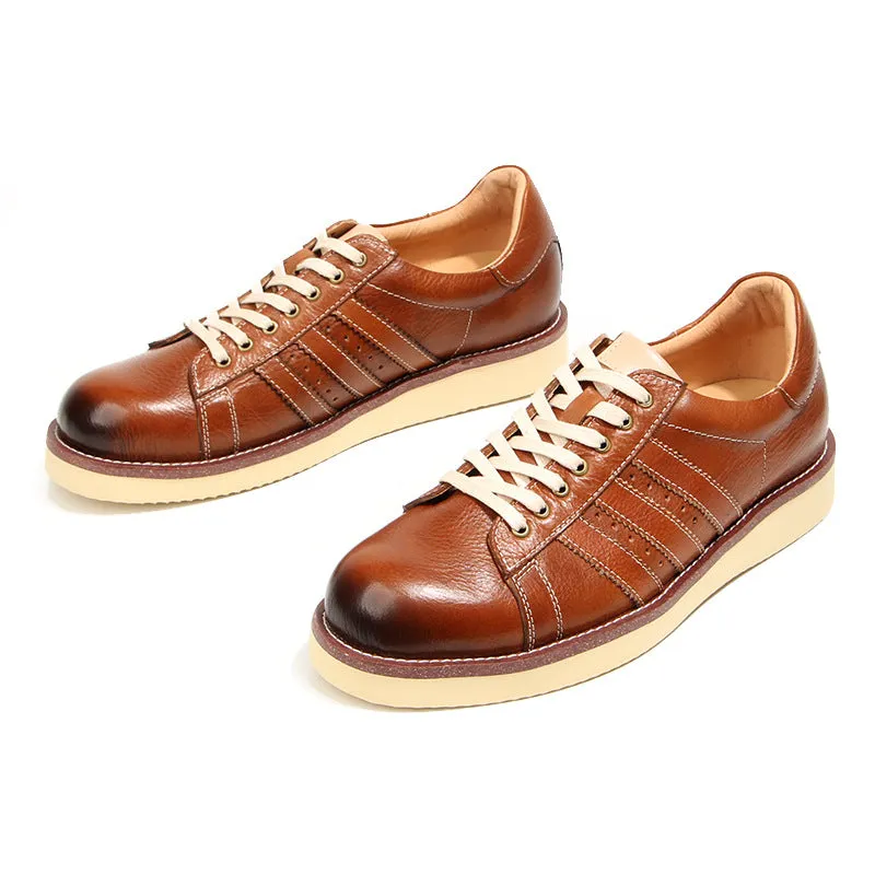 CarvedLux Exotic Texture Low-Top Sneakers