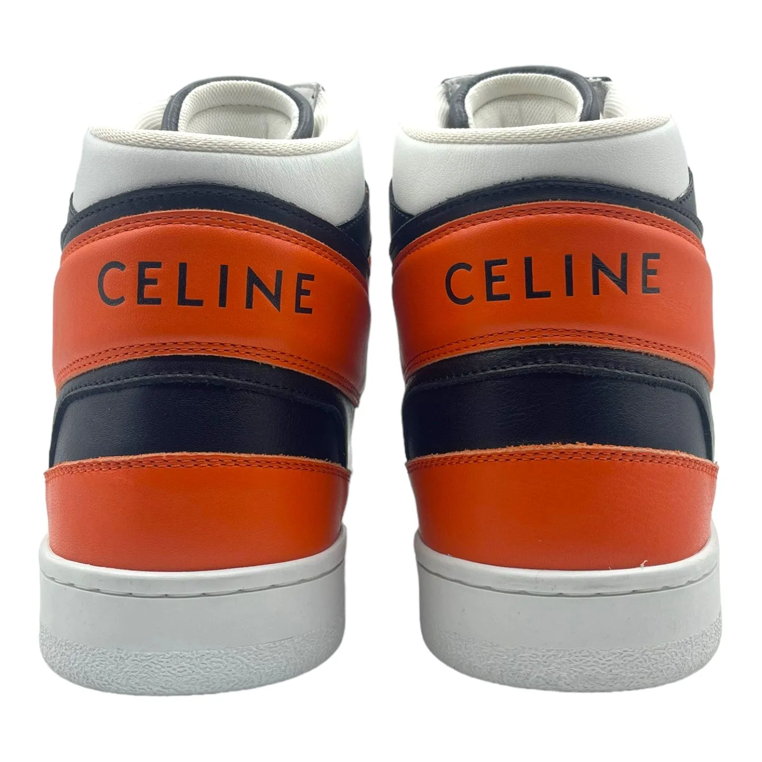 Celine Calfskin CT-03 High Top Sneaker Orange Black Pre-Owned