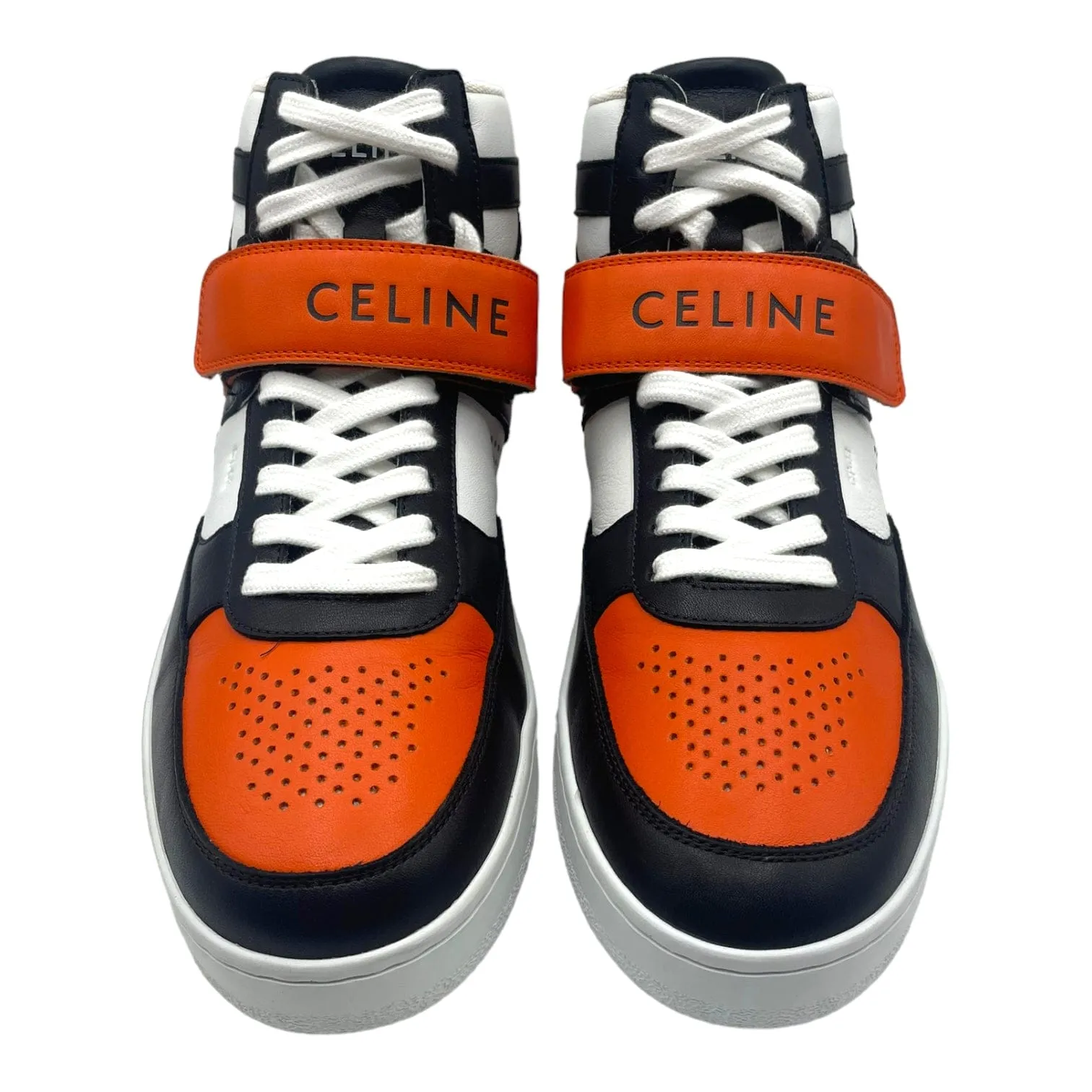 Celine Calfskin CT-03 High Top Sneaker Orange Black Pre-Owned