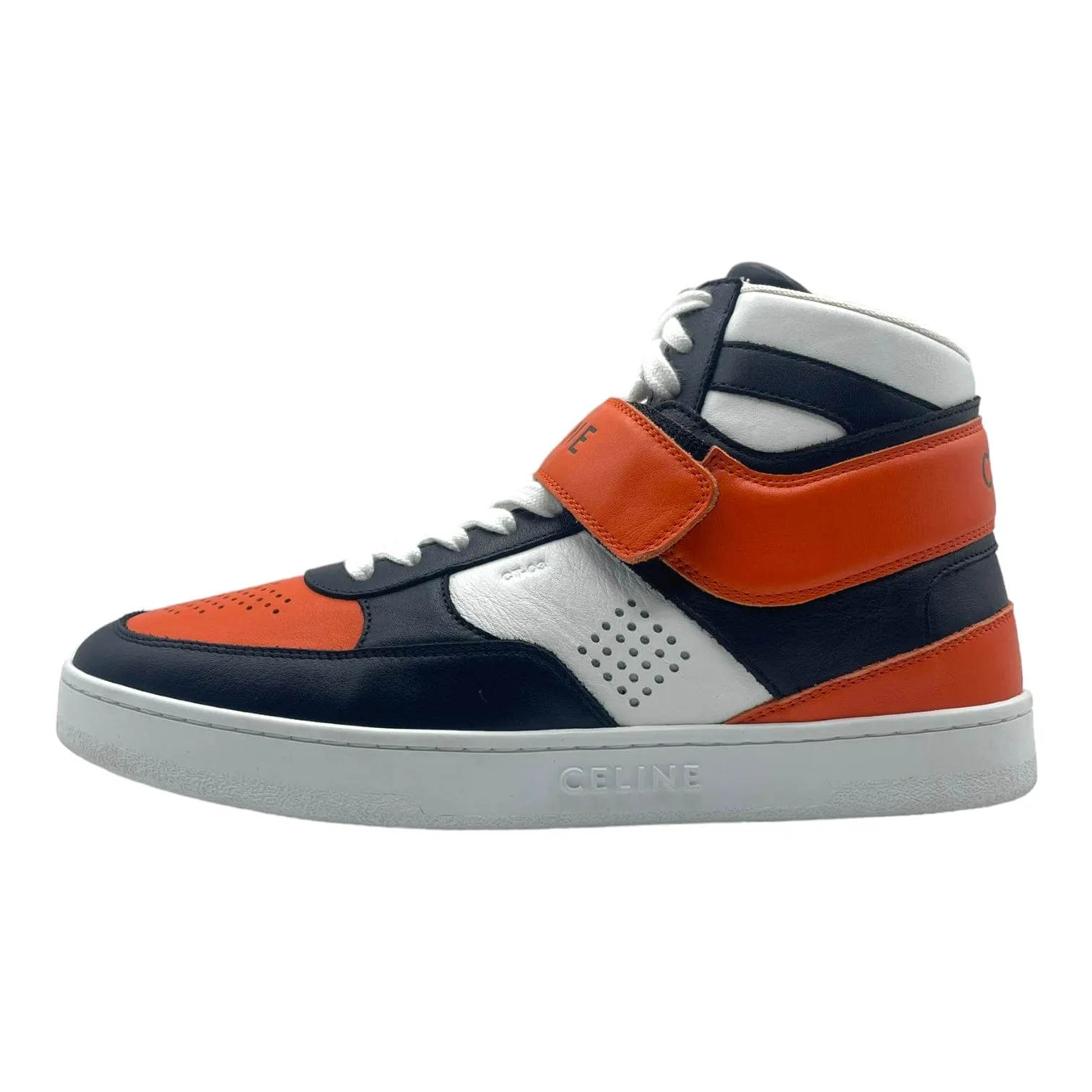 Celine Calfskin CT-03 High Top Sneaker Orange Black Pre-Owned