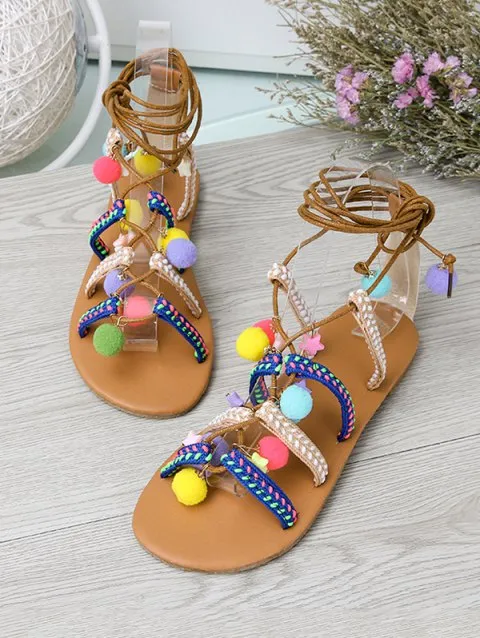 Classic Heel String Ethnic Sandals