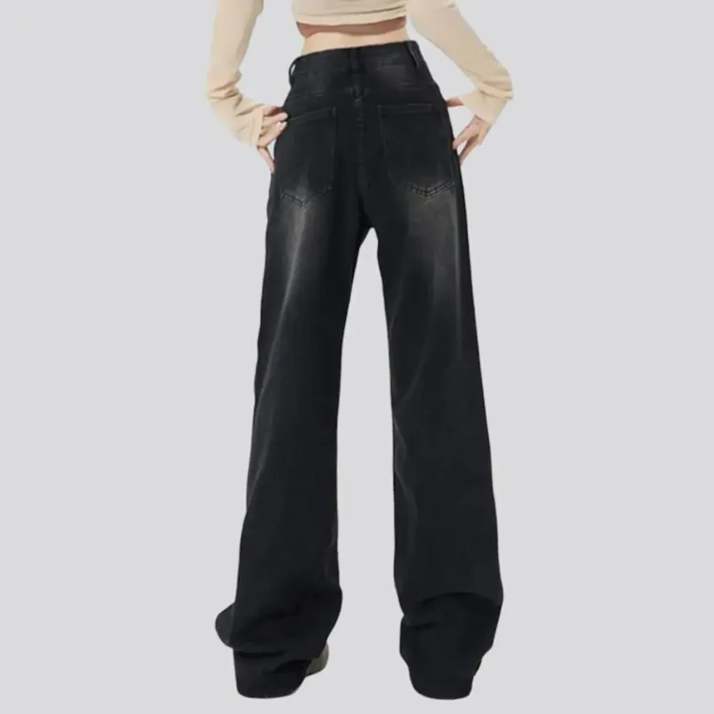 Dark sanded jeans
 for women