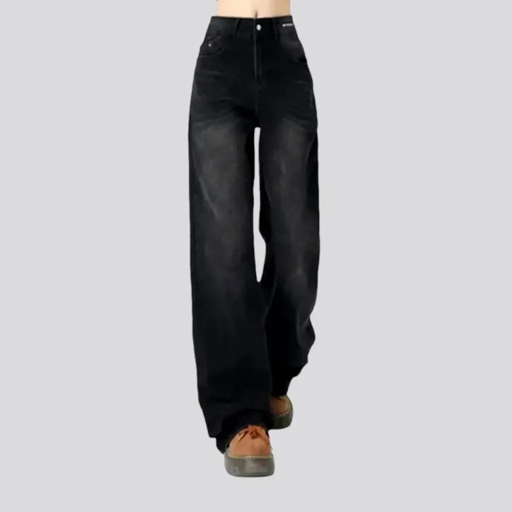 Dark sanded jeans
 for women