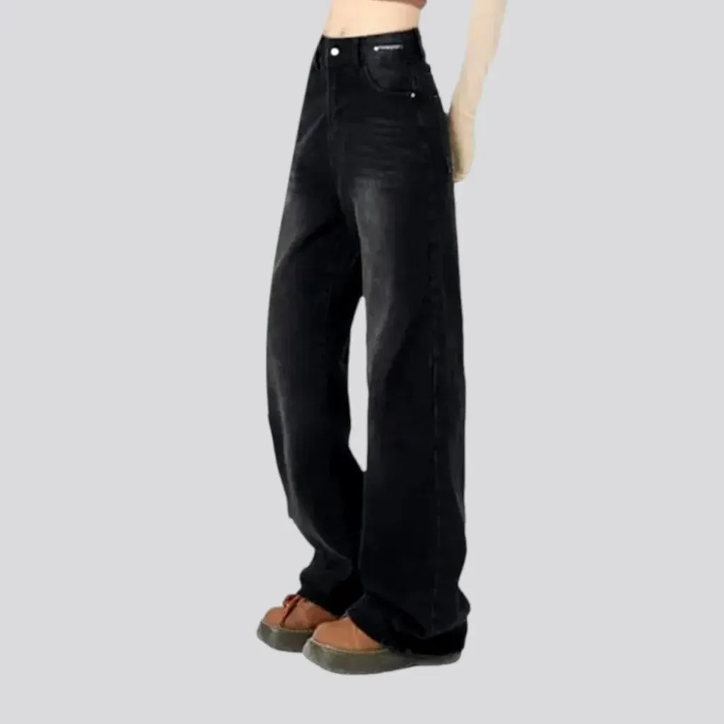 Dark sanded jeans
 for women