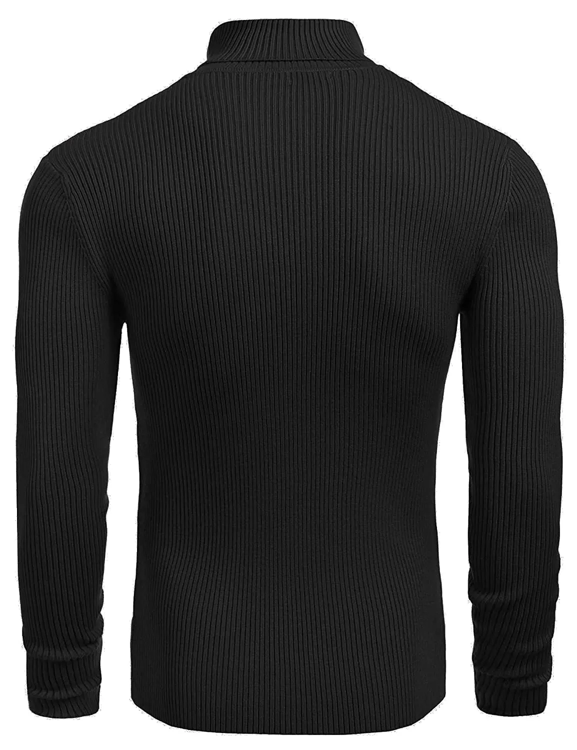 DENIMHOLIC Men's Cotton Turtle Neck Sweater (Medium, Black Dark)