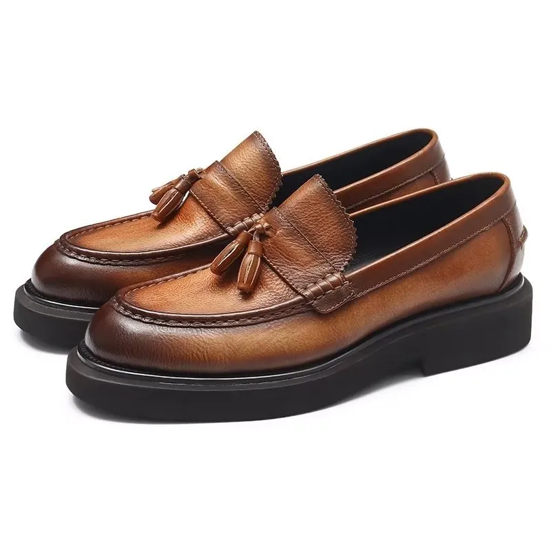 Embossed Elegance Slip-on Dress Shoes