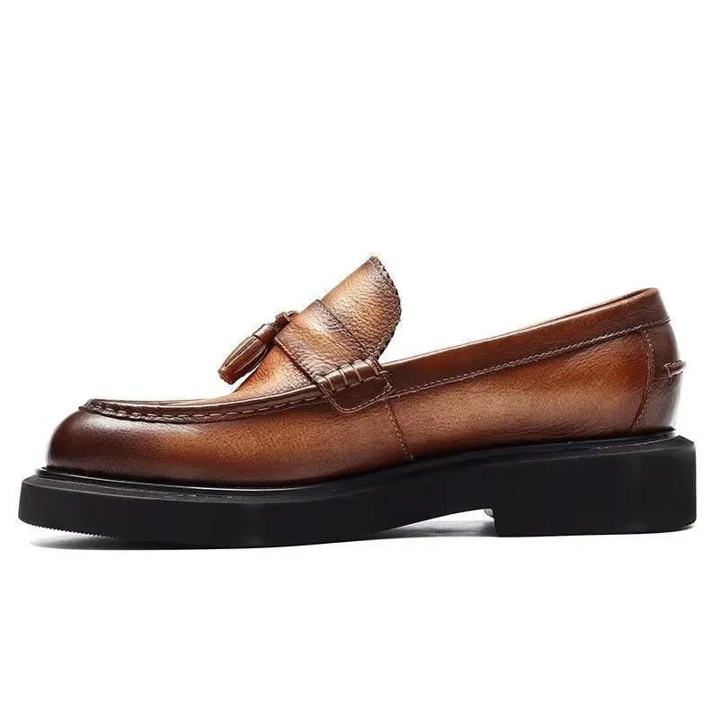 Embossed Elegance Slip-on Dress Shoes