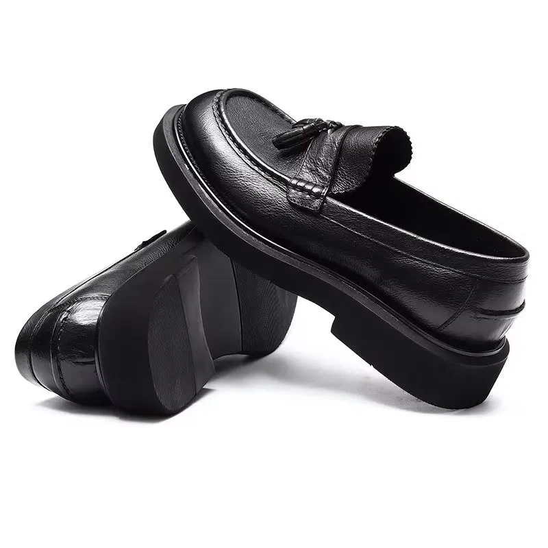 Embossed Elegance Slip-on Dress Shoes