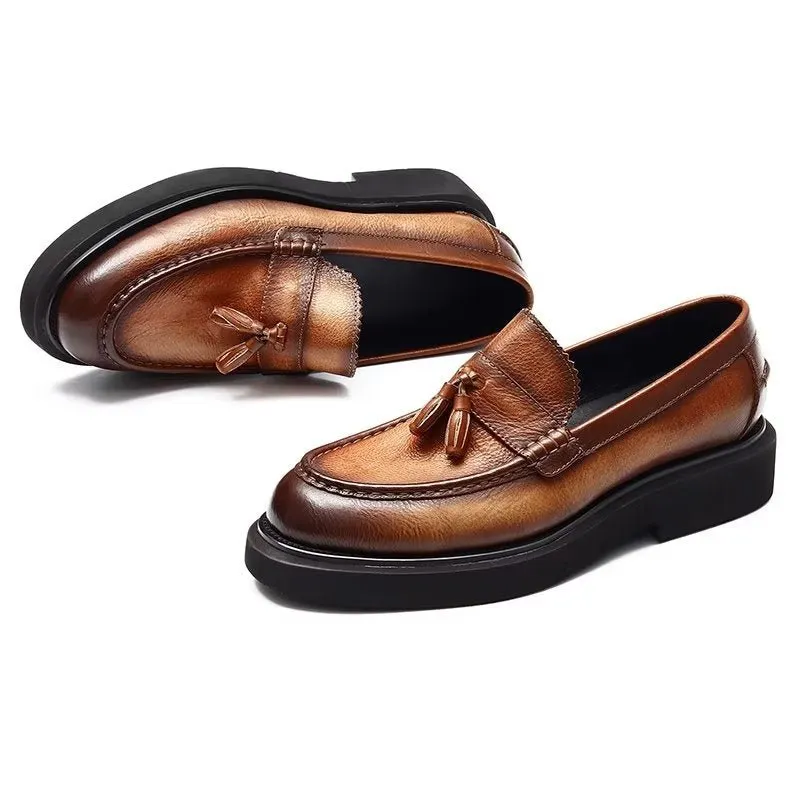 Embossed Elegance Slip-on Dress Shoes