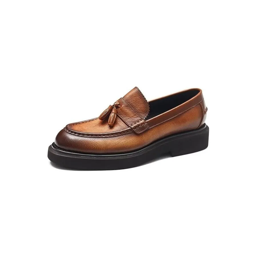 Embossed Elegance Slip-on Dress Shoes