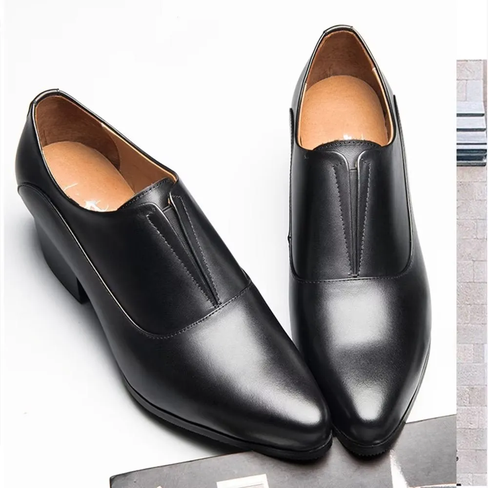 Embossed EleganceLux Slip-on Dress Shoes