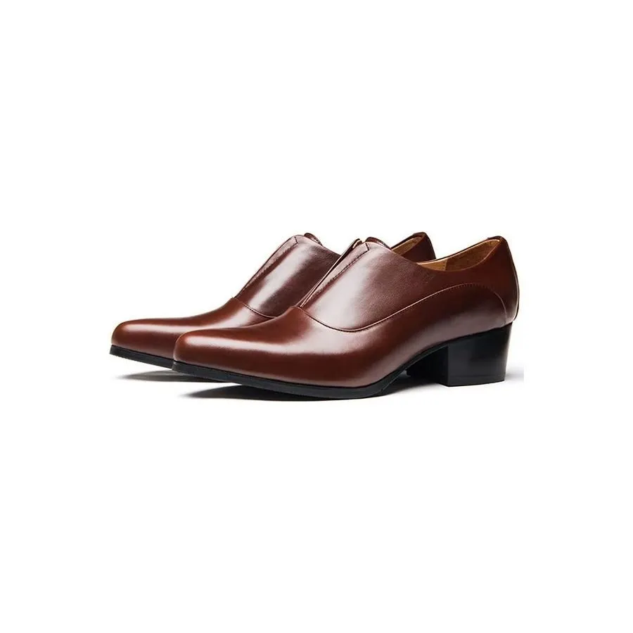 Embossed EleganceLux Slip-on Dress Shoes