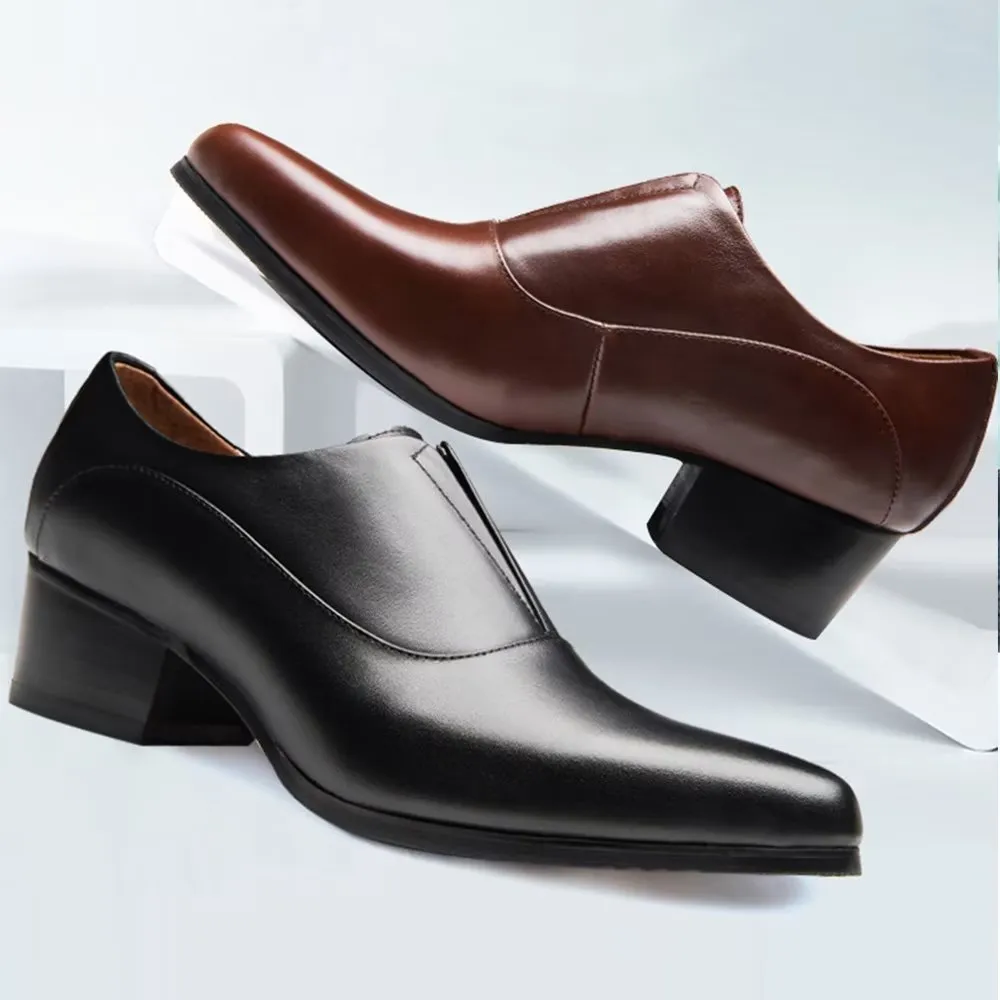 Embossed EleganceLux Slip-on Dress Shoes