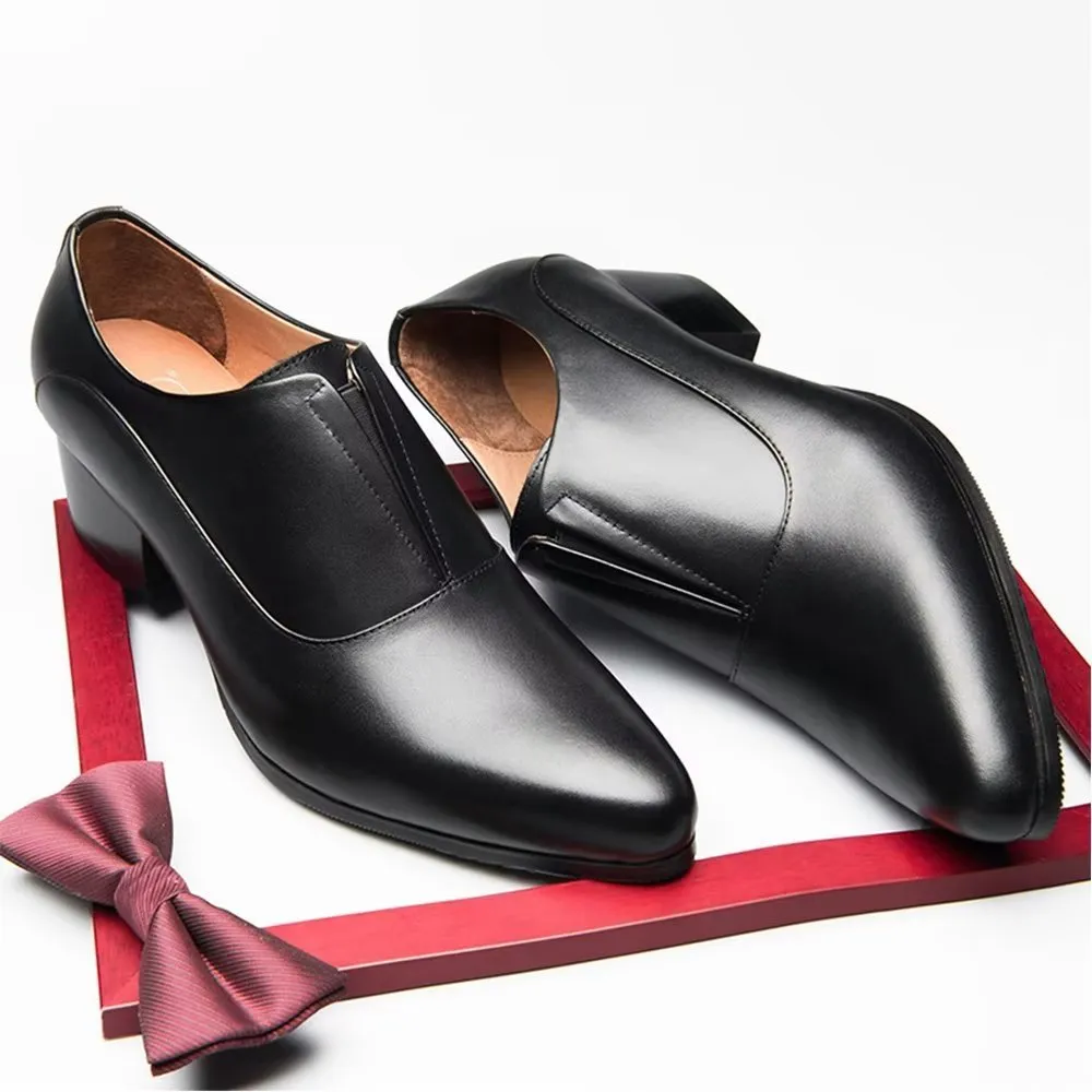 Embossed EleganceLux Slip-on Dress Shoes