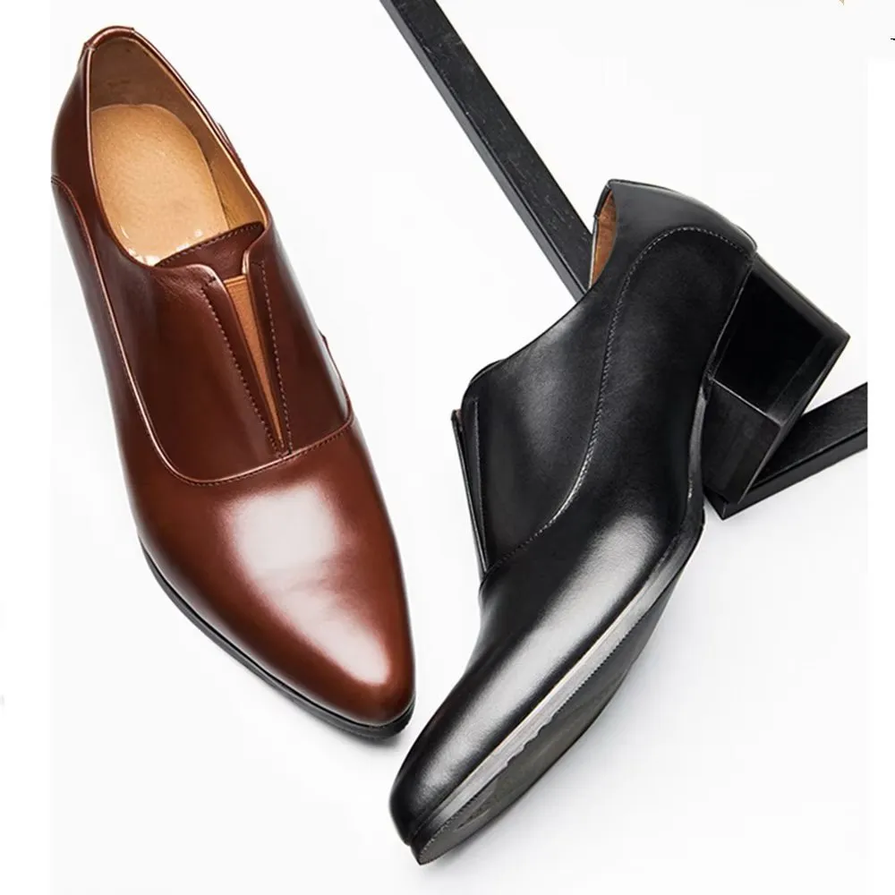 Embossed EleganceLux Slip-on Dress Shoes