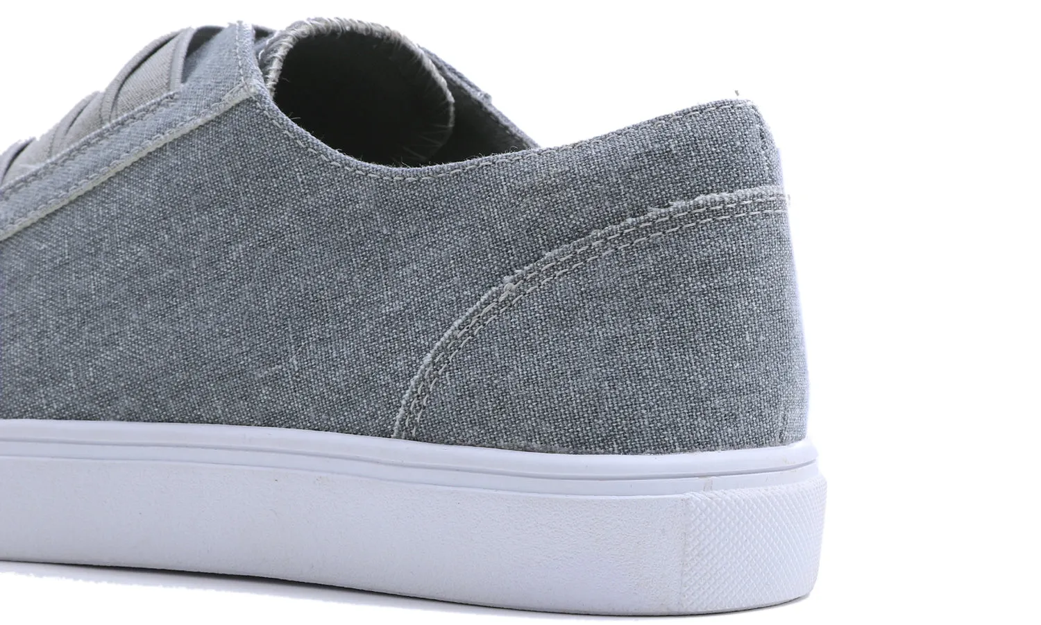 Feversole Women's Casual Slip On Sneaker Comfort Cupsole Loafer Flats Fashion Canvas Easy Elastic Low Top Grey