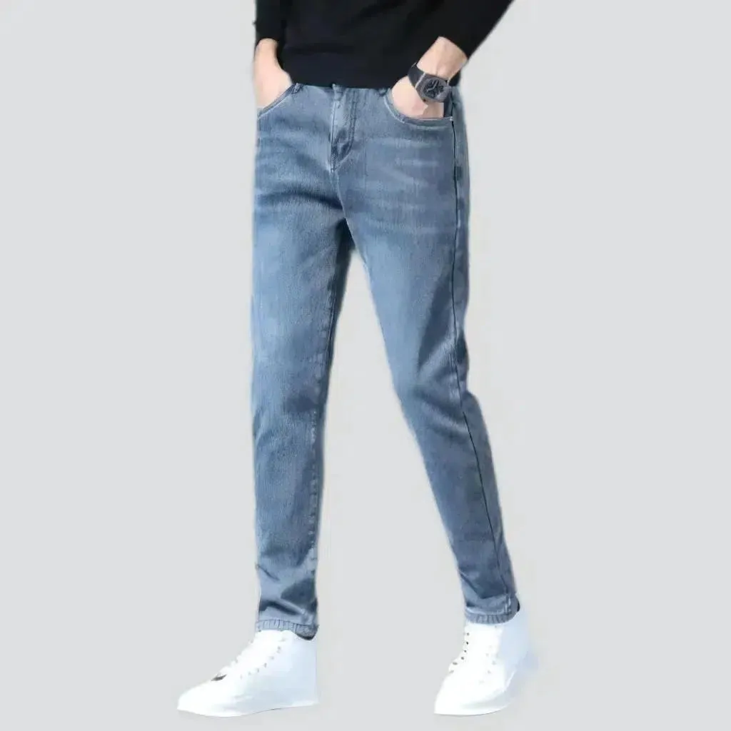 Fleece casual jeans
 for men