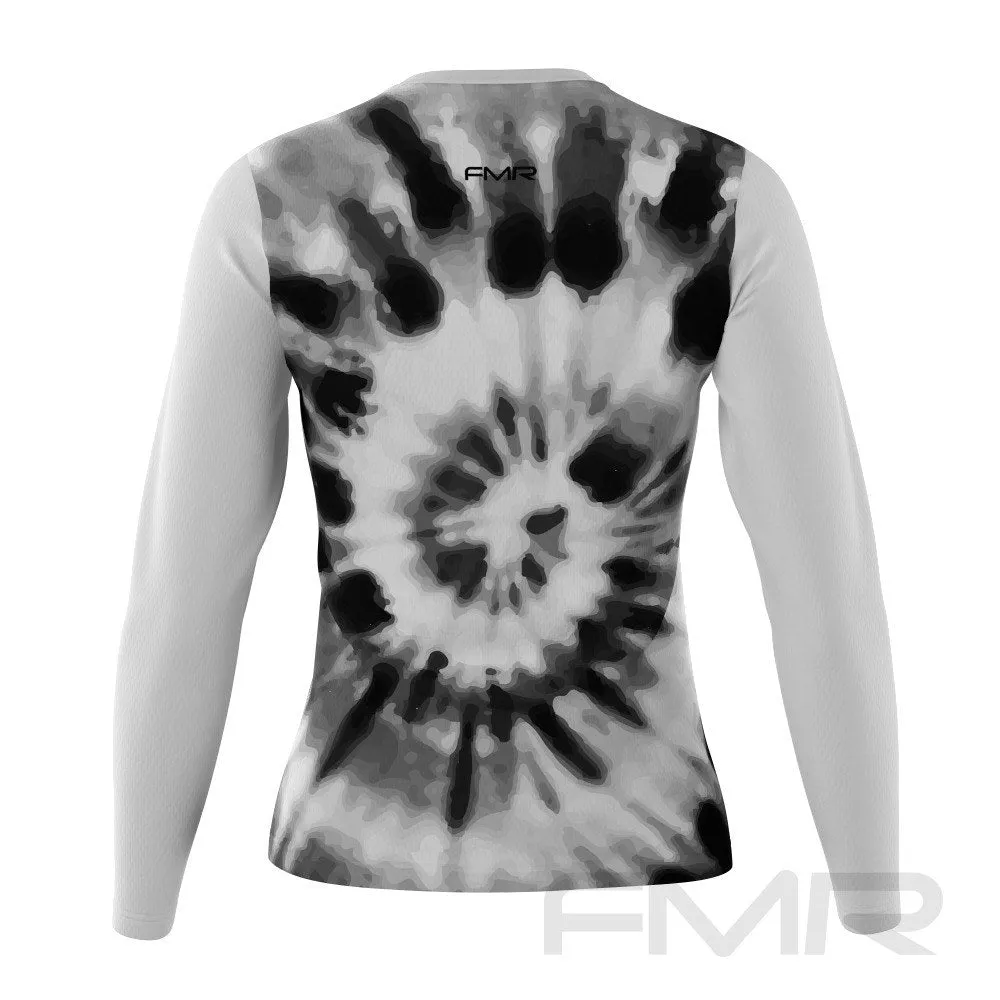 FMR Women's Black&White Tie-dye Long Sleeve T-Shirt