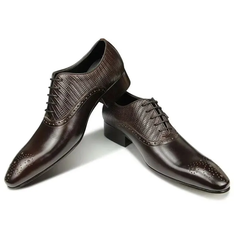 Genuine Leather Elegant LuxeLeather Wedding Brogue Shoes