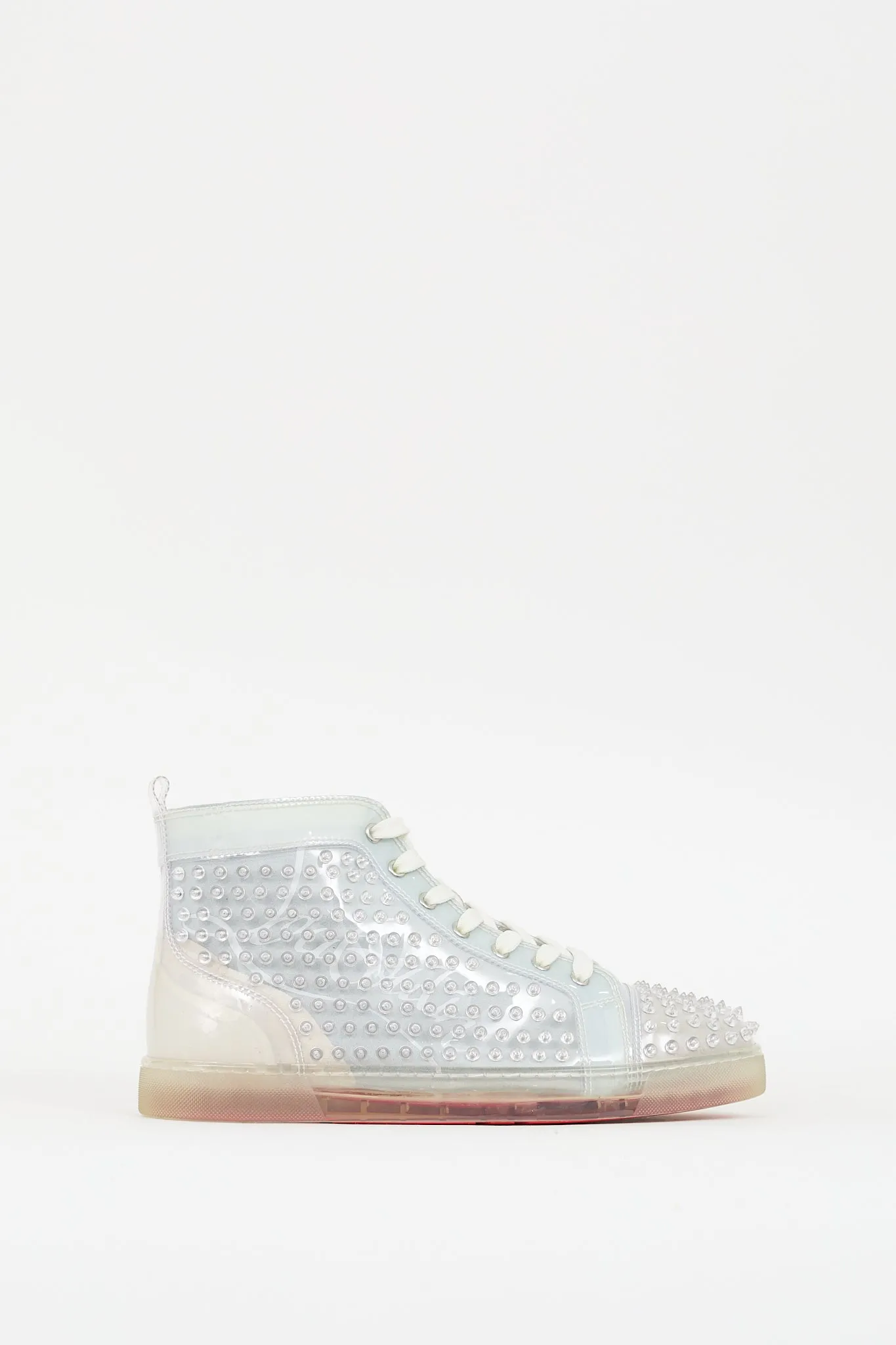 Grey Louix Ray Spiked PVC High Top Sneaker