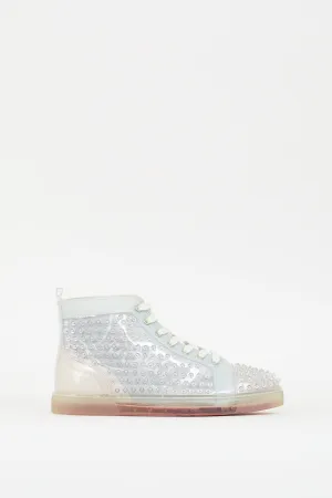 Grey Louix Ray Spiked PVC High Top Sneaker