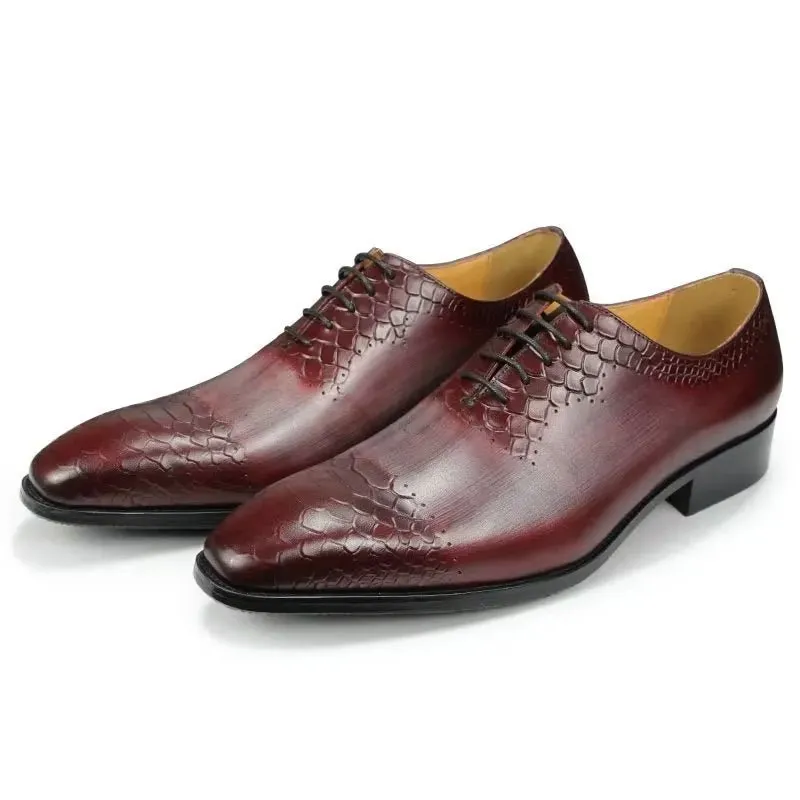 GroomLuxe Chic Brogue Leather Wedding Shoes