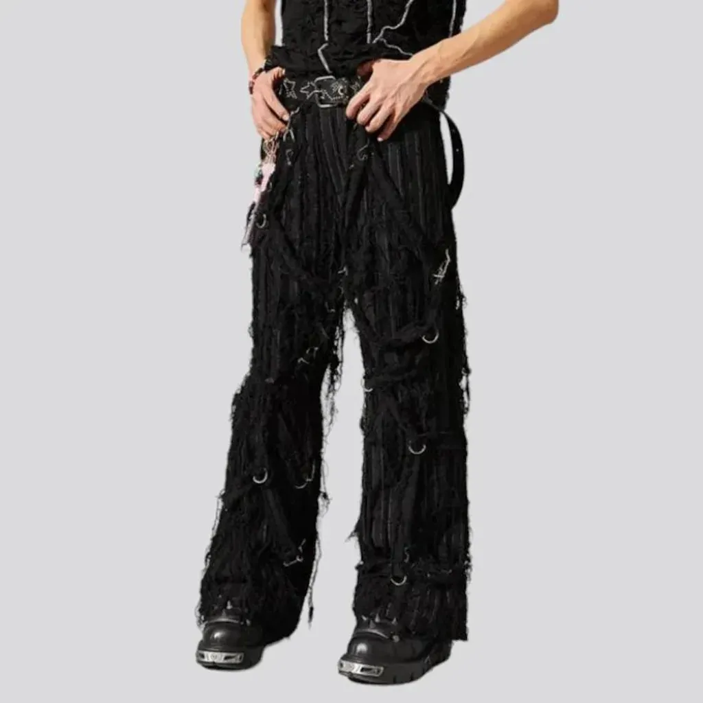 Grunge floor-length jeans
 for men