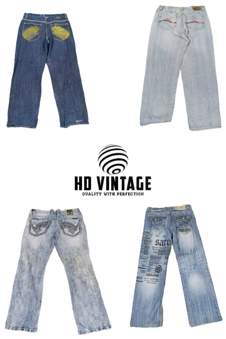 HD282 Men Premium Designer Baggy Jeans - 22 pcs